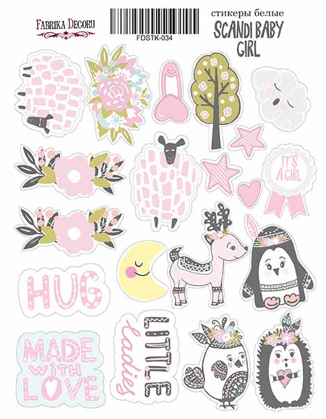 Kit of stickers #034, "Scandi Baby Girl"