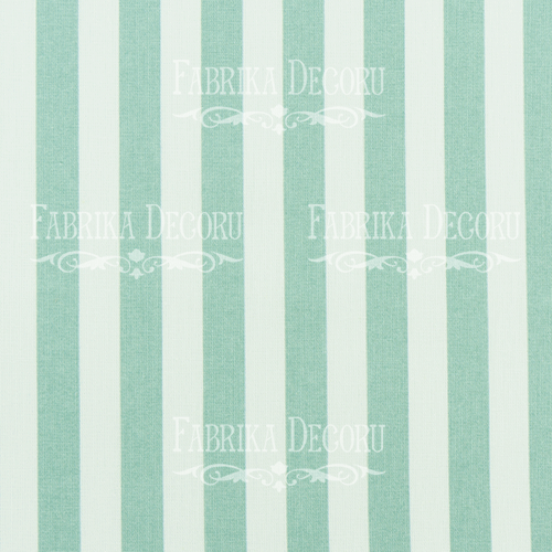 Fabric cut piece "Minty white stripes"