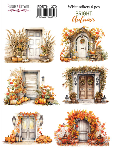 Set of stickers 6 pcs Bright Autumn #370