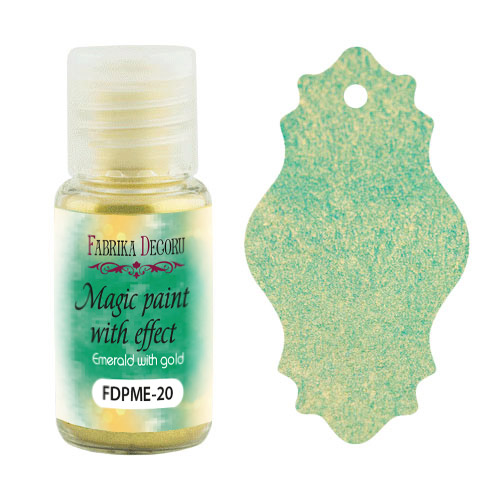 Sucha farba Magic paint z efektem Szmaragd ze złotem, 15 ml - Fabrika Decoru