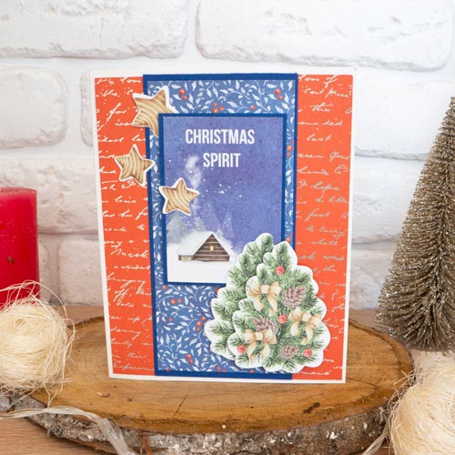 DIY Kit for making up 3 pc "Awaiting Christmas" greeting cards, 12cm x 15cm,  #1 - foto 3