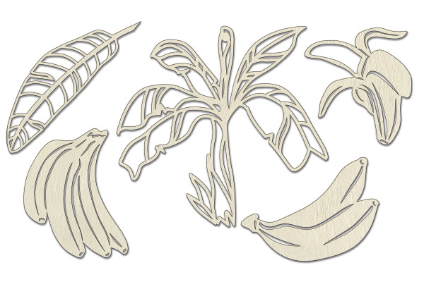Chipboard embellishments set, Botany exotic #714
