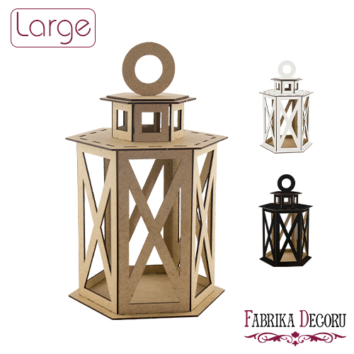 Decorative lantern 6-sided, size L, #082