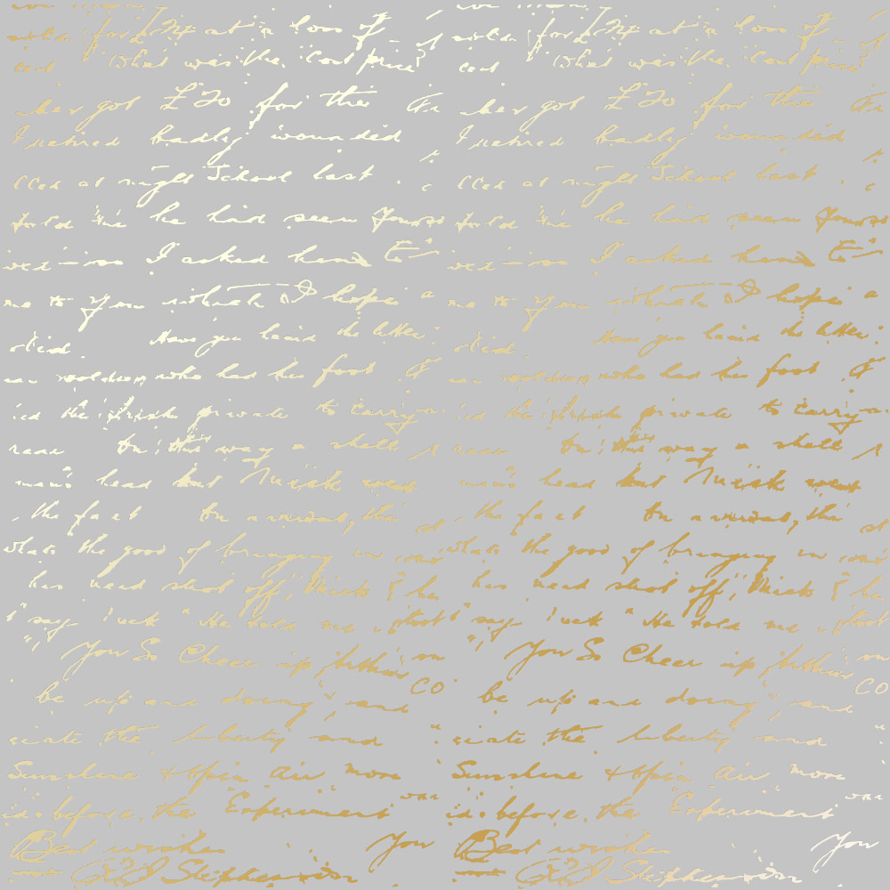 лист односторонней бумаги с фольгированием, дизайн golden text gray, 30,5см х 30,5см