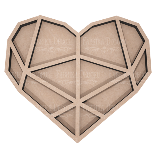 микс бокс полигональное сердце, 26х30см фабрика декору