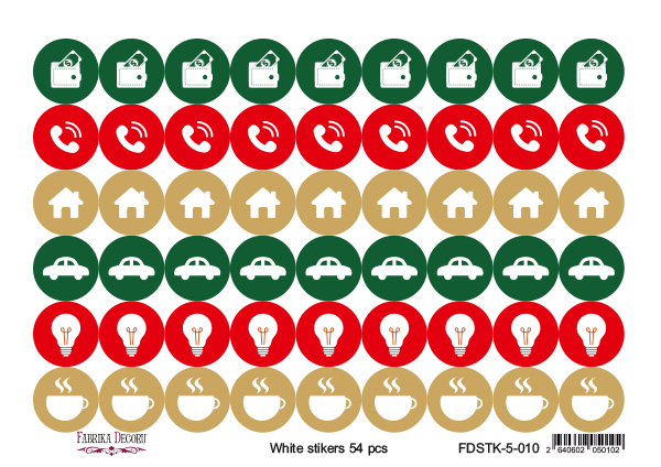 Zestaw naklejek do journalingu i plannerów #5-010 - Fabrika Decoru