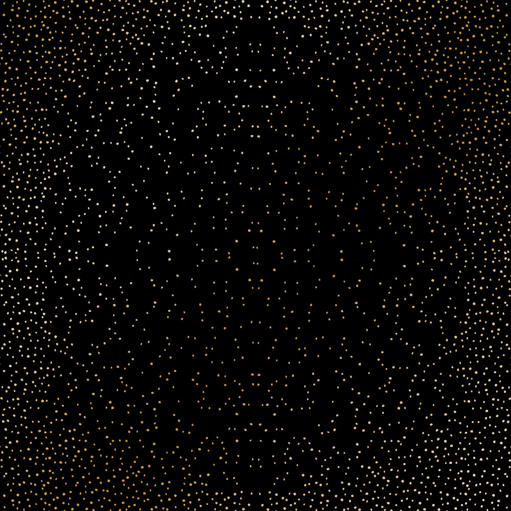 Sheet of single-sided paper with gold foil embossing, pattern Golden Mini Drops Black, 12"x12"