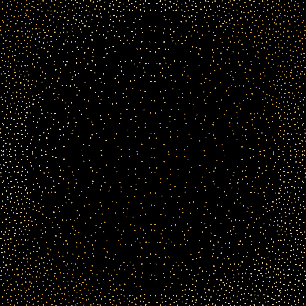 Sheet of single-sided paper with gold foil embossing, pattern Golden Mini Drops Black, 12"x12"