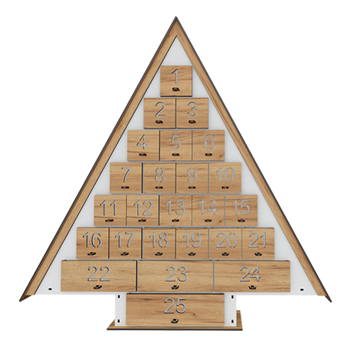 Adventskalender für 25 Tage Weihnachtsbaum mit ausgeschnittenen Zahlen, DIY - foto 5  - Fabrika Decoru