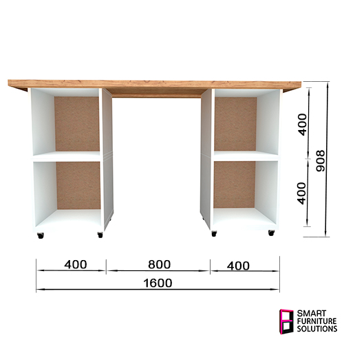 Uniwersalny, przekształcalny stół warsztatowy 1600x600x900 mm, Zestaw: blat, 4 sekcje, 2 podesty ruchome - foto 6  - Fabrika Decoru