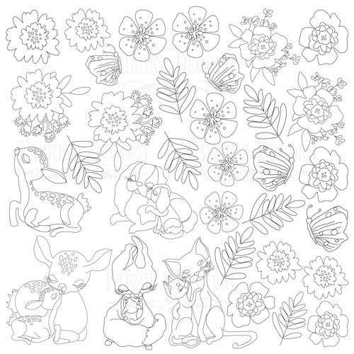 Blatt Papier 12"x12" zum Ausmalen mit Tinten oder Lasuren, Baby&Mama - Fabrika Decoru