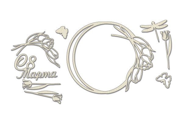 Spanplatten-Set Frame Happy Women&#39;s Day #510 - Fabrika Decoru