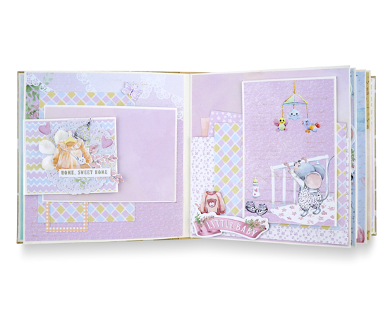 Zestaw kreatywny do tworzenia fotoalbumu dla dzieci w technice scrapbooking "My little mousy girl", 20cm x 20cm, #10 - foto 3  - Fabrika Decoru