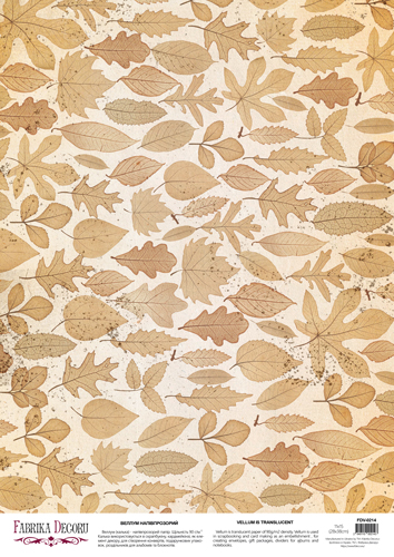 Deco Pergament farbiges Blatt Herbarium sepia, A3 (11,7" х 16,5") - Fabrika Decoru
