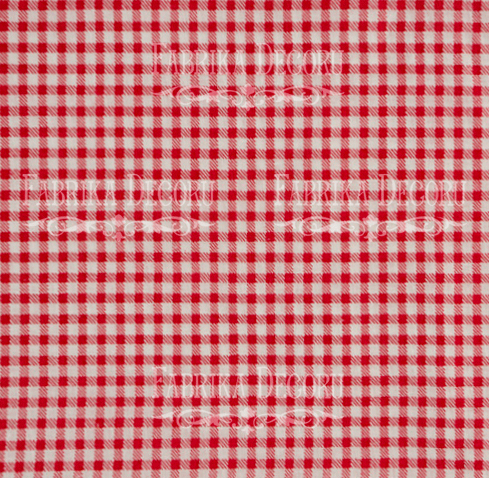 Kawałek tkaniny 35X80 Czerwono-biała kratka  - Fabrika Decoru