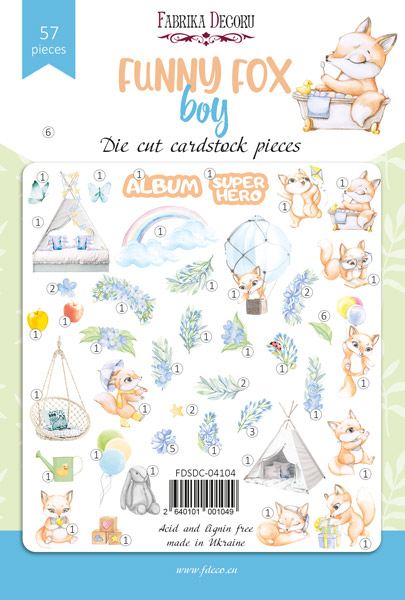 Set of die cuts Funny fox boy, 57 pcs - foto 0