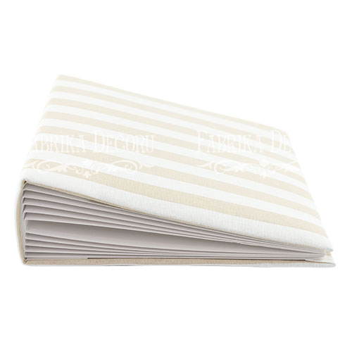 Blankoalbum mit weichem Stoffeinband Beige Streifen 20cm x 20cm - Fabrika Decoru