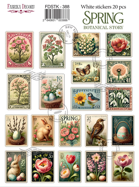 Aufkleberset 20 stk. Spring Botanical story #388 - Fabrika Decoru