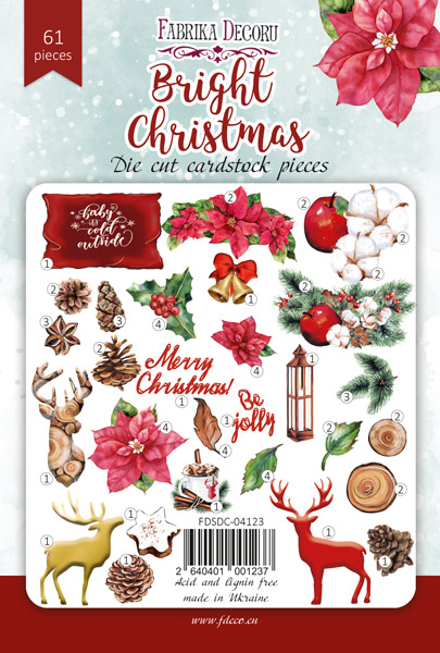 Set of die cuts Bright Christmas, 61 pcs - foto 0