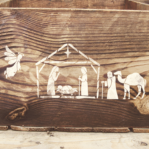 Трафарет многоразовый, 15 см x 20 см, Рождение Иисуса 3 #463 - Фото 0