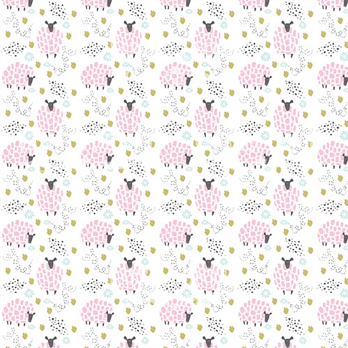 Blatt doppelseitiges Papier für Scrapbooking Scandi Baby Girl #21-02 12"x12" - Fabrika Decoru