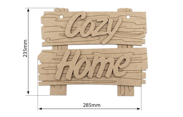 Wooden DIY coloring set, pendant plate "Cozy Home", #003 - foto 1