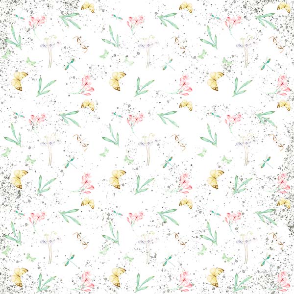 Blatt doppelseitiges Papier für Scrapbooking Frühlingsduft #50-01 12"x12" - Fabrika Decoru