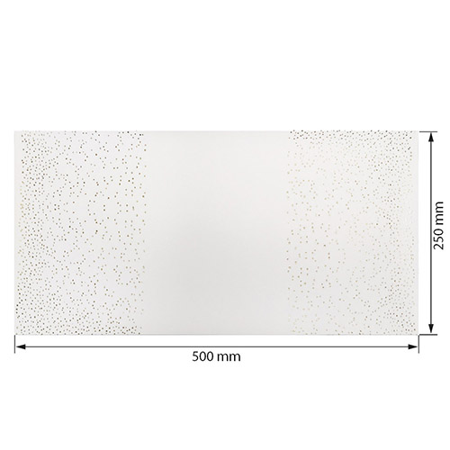 Skóra PU do oprawiania ze złotym tłoczeniem, wzór Golden Mini Drops White, 50cm x 25cm  - foto 0  - Fabrika Decoru