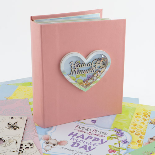 Children's scrapbooking album "Happy Mouse Day", 20cm x 15cm, DIY creative kit #05 - foto 0