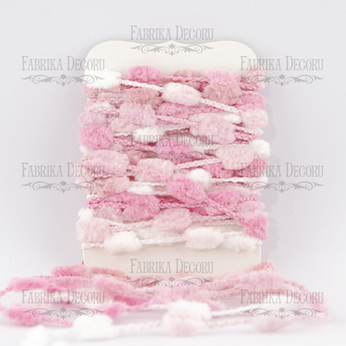 Gurtband mit Pompons Set Melange Pink - Fabrika Decoru