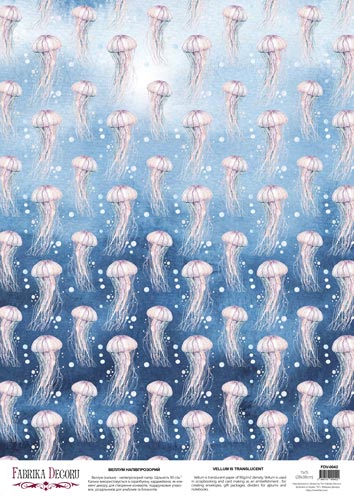 Deco Pergament farbiger Bogen Jellyfish, A3 (11,7" х 16,5") - Fabrika Decoru