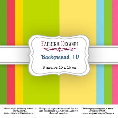 Doppelseitiges Scrapbooking-Papierset Hintergründe 4, 15 cm x 15 cm , 8 Blätter - Fabrika Decoru