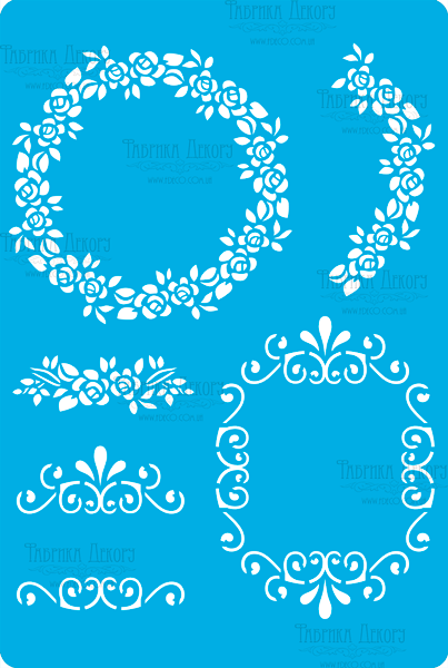 Stencil for crafts 15x20cm "Floral frame" #266