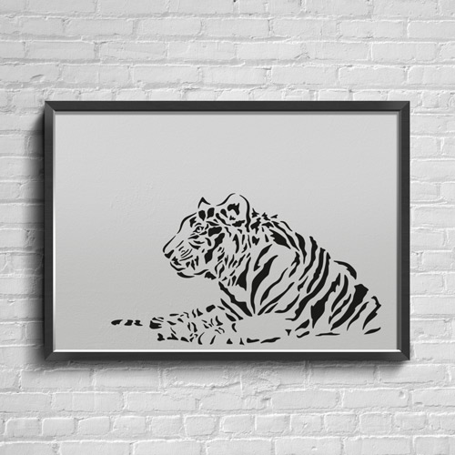 Stencil for decoration XL size (30*30cm), Tiger 3, #224 - foto 0