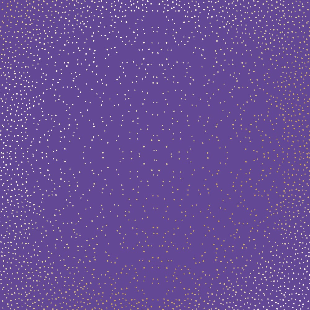 Sheet of single-sided paper with gold foil embossing, pattern Golden Mini Drops, color Lavender, 12"x12"