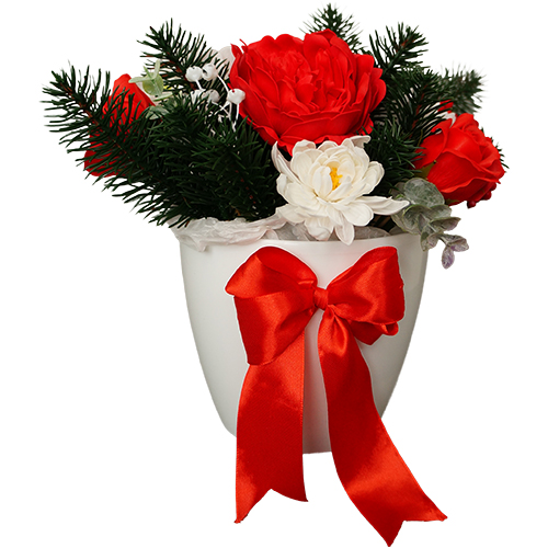 “Christmas Flowers” floral arrangement, 250 x 250 x 260 mm