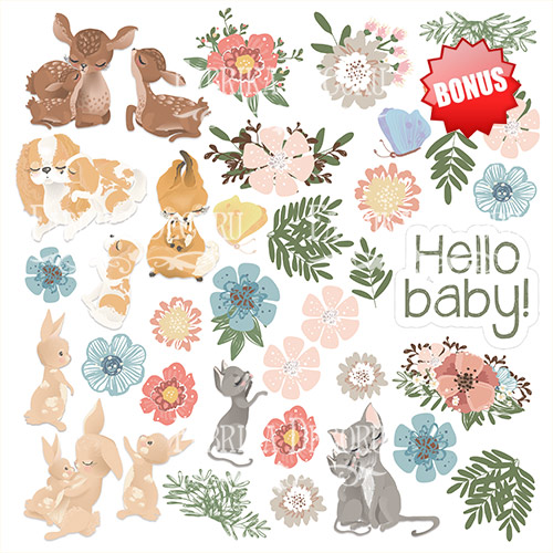 Doppelseitig Scrapbooking Papiere Satz Baby & Mama, 30.5 cm x 30.5cm, 10 Blätter - foto 11  - Fabrika Decoru