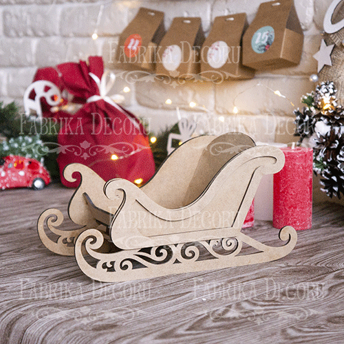 Blank for decoration Sleigh, type 3, creative DIY kit #100 - foto 0