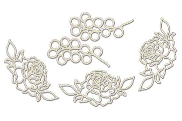 Chipboard embellishments set, "Roses" #339