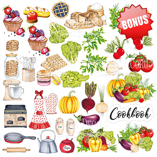 Zestaw papieru do scrapbookingu "Soul Kitchen" 30,5x30,5cm  - foto 11  - Fabrika Decoru