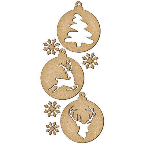 set of mdf elements for decorating #160