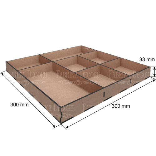 Микс бокс-Органайзер на 7 ячеек,  30х30x3,3см - Фото 0