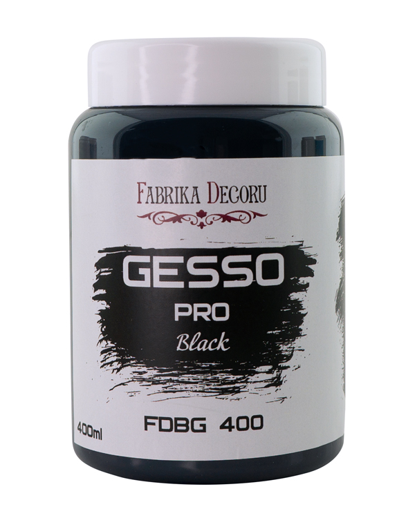 Schwarze Acrylgrundierung "Gesso Black" 400ml - Fabrika Decoru