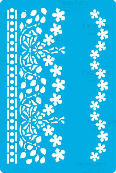 Stencil for crafts 15x20cm "Flower borders 1" #265