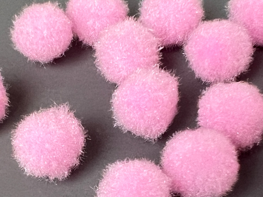 Pompons for crafts and decoration, Pink, 20pcs, diameter 10mm - foto 0