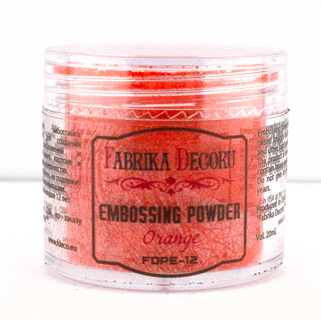 Puder do embossingu Pomarańczowy, 20ml - Fabrika Decoru