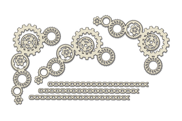 Chipboard embellishments set, "Steampunk 1" #363