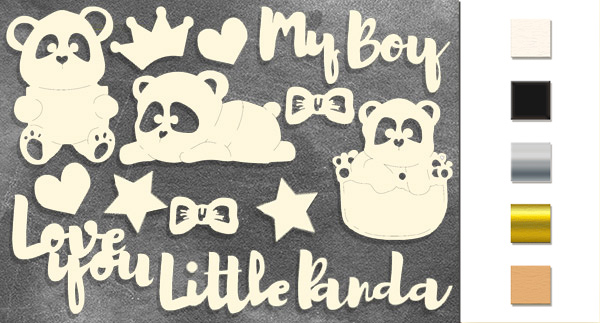 Zestaw tekturek "My little panda boy 1" - Fabrika Decoru