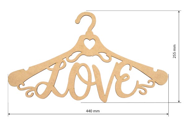 Artboard wieszak z napisem "Love", 25.5 cm x 40 cm - foto 0  - Fabrika Decoru