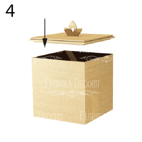 Szkatułka na biżuterię, akcesoria i drobiazgi, 120x120x150mm, Zestaw DIY #037  - foto 4  - Fabrika Decoru